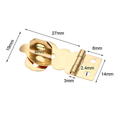 Image of 10Pcs Antique Box Latch Clasps Brass Jewelry Box Padlock Hasp Locked Wooden Wine Gift Box Handbag Buckle 27 * 19mm