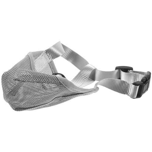 Yardwe Pet Dog Muzzle Comfortable Breathable Soft Muzzle for Puppies Prevent Biting and Barking for Dogs Grey
