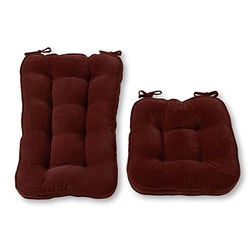 Greendale Home Fashions Jumbo Rocking Chair Cushion Set Hyatt Fabric, Burgundy Greendale Home Fashions Jumbo Rocking Chair Cushion Set Hyatt Fabric, Burgundy