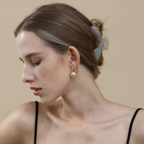 Ascona Gold/Silver Hoop Earrings, Gold Plated Ball Drop Dangle Hypoallergenic Lightweight Earrings for Women4