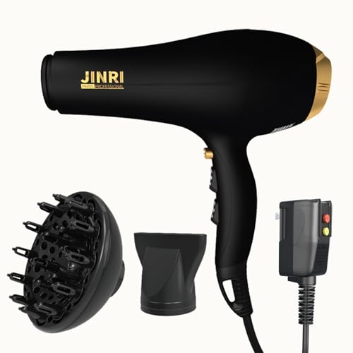 Blow Dryer - JINRI 2000W Diffuser Hair Dryer for Salon...