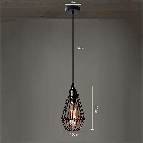 Lustre suspension rétro E27 style industriel pour éclairage de restaurant - 8