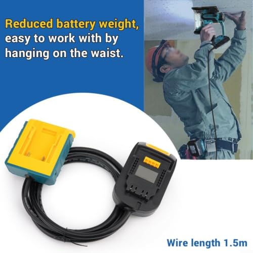 Adaptador de batería de 18 V ligero y eficiente para herramientas en talleres y construcción 6