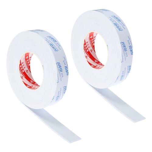 PATIKIL 1-1/5"W x 1/8" T x 16.4Ft EVA Single Sided Foam Tape, 2Pcs Multipurpose Sealing Strip Foam Waterproof Weather Stripping Foam Sealing Foam Strips with Adhesive for Door, White