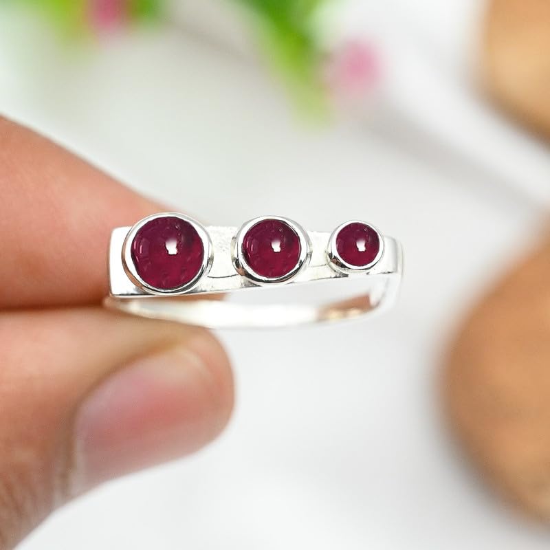 Edelstein Ring silberplattiert für Damen und Herren stilvoll alle Größen Geschenkidee handgefertigter Schmuck CRG1265AA