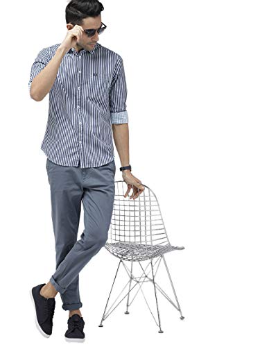 Image of The Indian Garage Co Men Slim Fit Abstract Printed Full Sleeves Spread Collar Casual Shirt