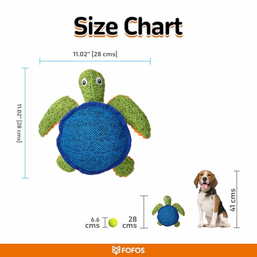 Image of BarkButler x FOFOS Summer Sea Turtle Dog Toy - Plush & Squeaky Toys for Dogs, Dog Toys for Medium Dogs (0-20kgs) - Green