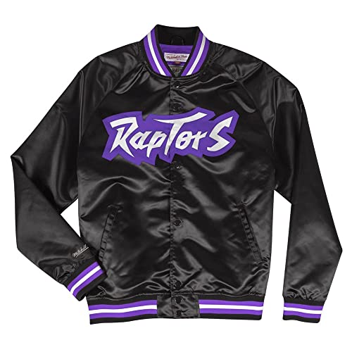 Mitchell & Ness - Mens Toronto Raptors Nba Lightweight Satin Jacket, Color Black, Size: XXX-Large