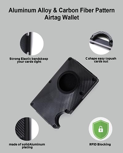 Image of ONEONTA Aluminum Metal Smart Wallet with Airtag Holder, RFID Blocking Card Wallet, Compatible Apple Airtag for Men