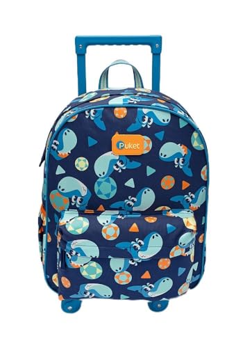 Mochila Escolar Puket Tubarão Futevôlei 18L Compacta E Estilosa Azul