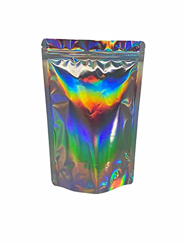 Sniffy 100PCS Resealable Smell Proof Stand Up and Flat Bags Aluminum Foil Pouch Bag 4 x 6 and 6 X 9 Inches Reclosable Mylar Ziplock Bag Food Storage Grip Seal Wrap (Rainbow, 6X9 Inch)