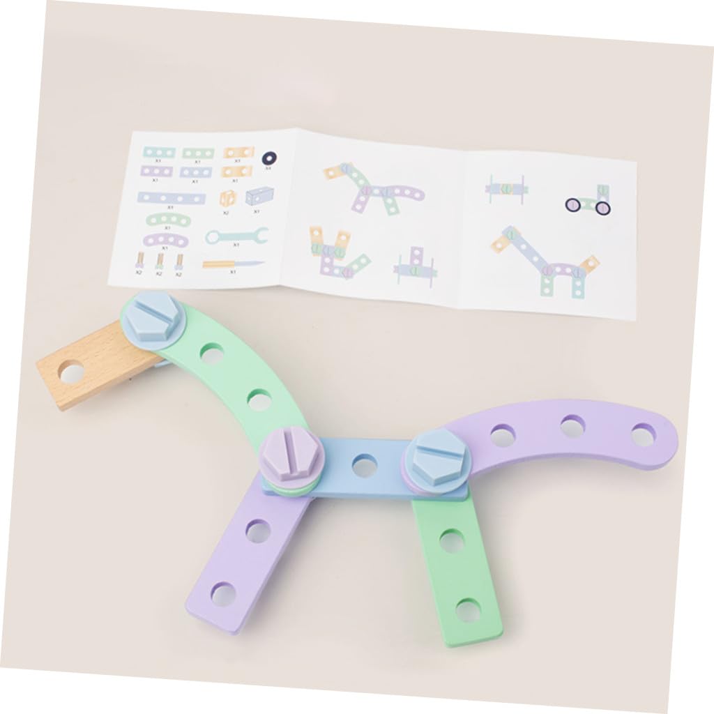Uonlytech Cassetta Attrezzi Legno per Ragazzo Ragazza Strumenti Educativi Sicuri, Gioco Interattivo per Imparare Figure e Colori, per Festa Scuola Decor e Attività Creative