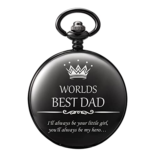 Reloj de bolsillo para papá grabado regalo de hija para su cumpleaños