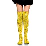 JZDACH Funny Rubber Duck Womens Over Knee High Socks Thigh High Long Stockings Leg Warmer Cosplay Outdoor Sport Cosplay Socks