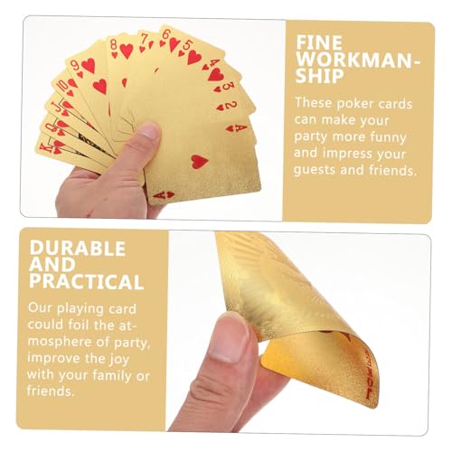 ERINGOGO Pokerkarten Goldfarben Wasserfest PVC Langlebig Robust für Unterhaltung Spielabend Party Geeignet mit Chinesischem Drachenmotiv – Bild 4