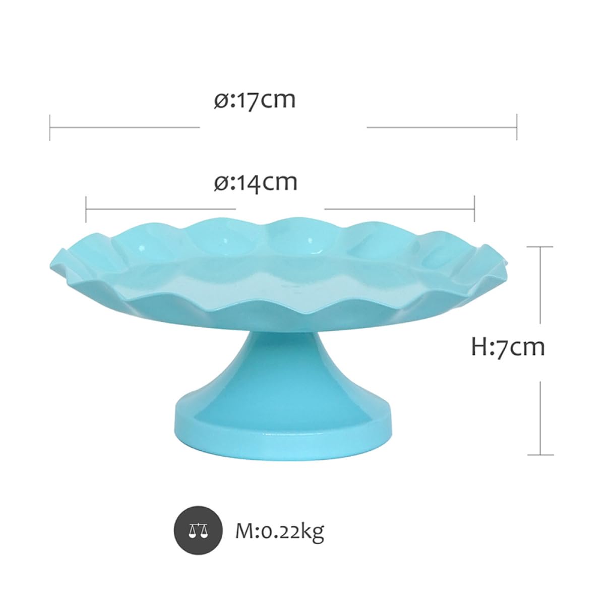 Cabilock 1PC Blue Iron Dessert Stand Cupcake Fruit Plate for Birthday Wedding Party Decoration Elegant Design for Displaying Cakes Cookies Pastries and Snacks