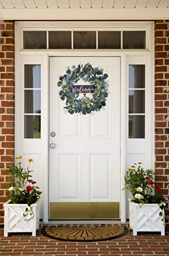 20 Inch Wreaths For Front Door Farmhouse Spring Summer Green Eucalyptus Wreath For Front Door Wreaths For Front Door Outside All Seasons #TOP5