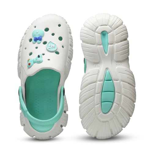 Image of ASIAN INDIGO-10 Stylish Women Clogs | Ultra-Light, Breathable & Comfortable Slip-Ons with Cute 3D Stickers