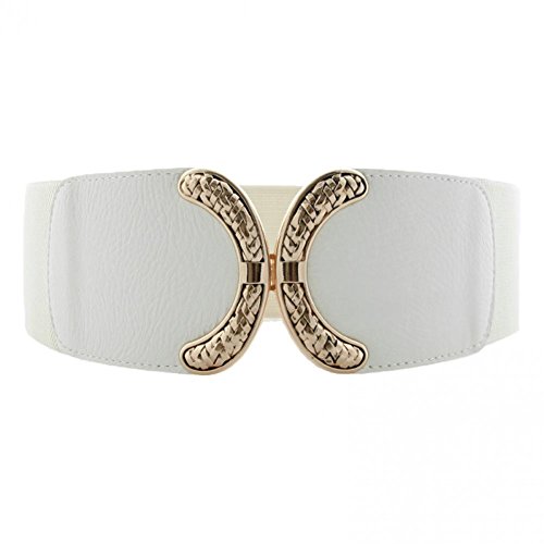 VOCHIC Wide Belt for Womens Ladies Elastic Stretch Interlock Buckle Thick Waist Band for Dress