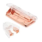 FIXOSHEE Roségold Lochstanzer Und Tackernagelentferner Schwerer Zwei-loch-locher Mit Scharfem Präzisionsmesser Transparenter Papierausrichtung Für Sauberes Dokumentenmanagement