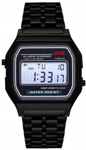 Acnos® Premium Brand Digital Black Vintage Square Dial and...