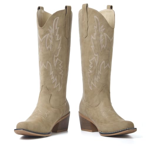 Image of Cowboy Boots for Women, Pointed Toe Chunky Heel | All-day walking comfort design, versatile for daily outfits, country music festivals and western style occasions