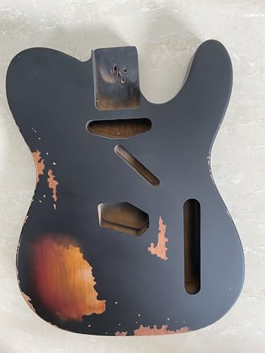 DIY Relic Electric Guitar Body S-S pickups TL Style Nitro Top Alder Wood Guitar Body DIY Relic Guitar Body Black