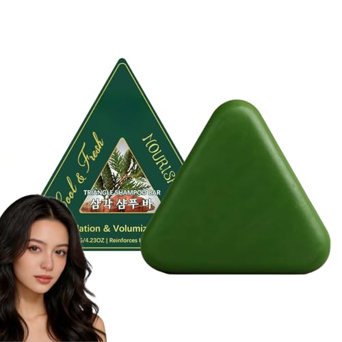 Nature Triangle Shampoo Bar-Pflanzliches Festes Shampoobar-Festes Shampoomit Kastoröl und Pflanzenextrakten, gegen Schuppen und Haarausfall Für Frauen und Männer