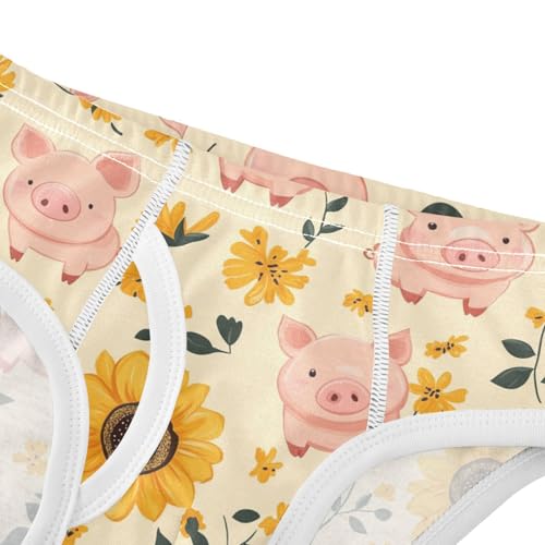 Wusikd Cute Pigs Boys' Underwear Cotton Sunflower Boys Briefs Soft Toddler Underwear 2T4