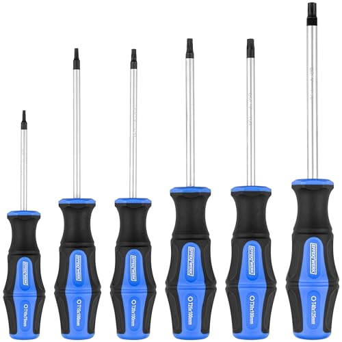 EFFEKTWERK 6-teiliges Torx-Schraubendreher-Set, Sternschraubendreher (T-10, T-15, T-20, T-25, T-30 und T-40), professionelle Drehmomentschraubendreher mit magnetischen Spitzen