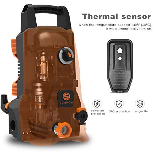 Electric Pressure Washer, Portable High Power Washer Machine 2000 Max PSI 1.32 GPM with 2 Nozzles, High Pressure Hoses, Detergent Tank, for Cleaning Homes, Cars, Decks, Driveways, Patios