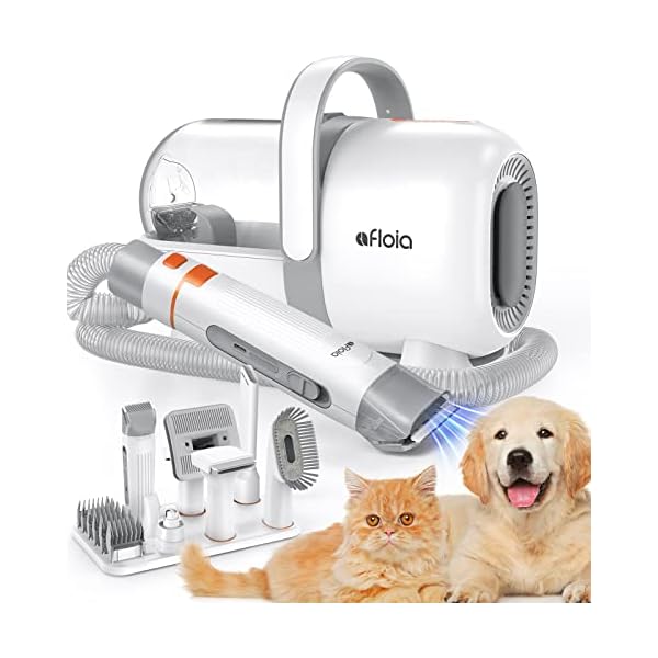 Afloia Dog Grooming Kit & Vacuum Suction, Professional Dog Clippers with 7 Pet Grooming Tools Include Grooming, Deshedding, Cleaning Brush, Nozzle, Clipper, Nail Trimmer, Grinder for Dog Cat Pet, 1.5L Afloia Dog Grooming Kit & Vacuum Suction, Professional Dog Clippers with 7 Pet Grooming Tools Include Grooming, Deshedding, Cleaning Brush, Nozzle, Clipper, Nail Trimmer, Grinder for Dog Cat Pet, 1.5L