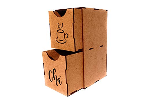 MDF Laser Cut Wooden Tea Bag Drawer Storage Organizer 2 Compartment Small and Easy to Carry Hold 80 + Tea Bags (TEA-BAG-01)-picture-27