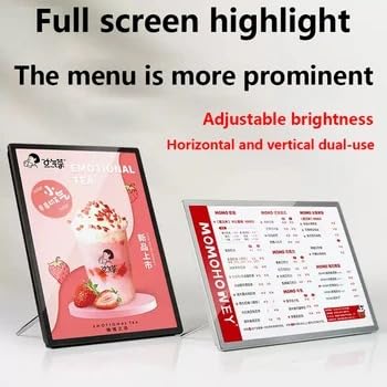 Image of QAILUX A4 Slim Glowing Poster Frame with Led Light Advertising Super Thin Frame Board Display Inner Film Exchangable for Restaurant Cafe Beer Bar Shop