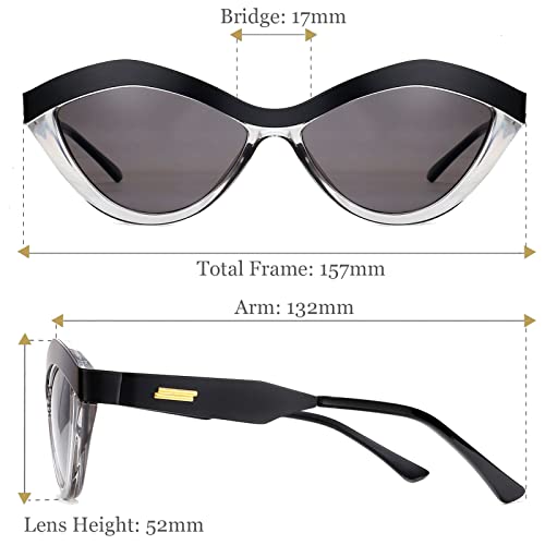 ANRRI Retro Narrow Cat Eye Sunglasses for Women UV400 Protection Metal Frame4
