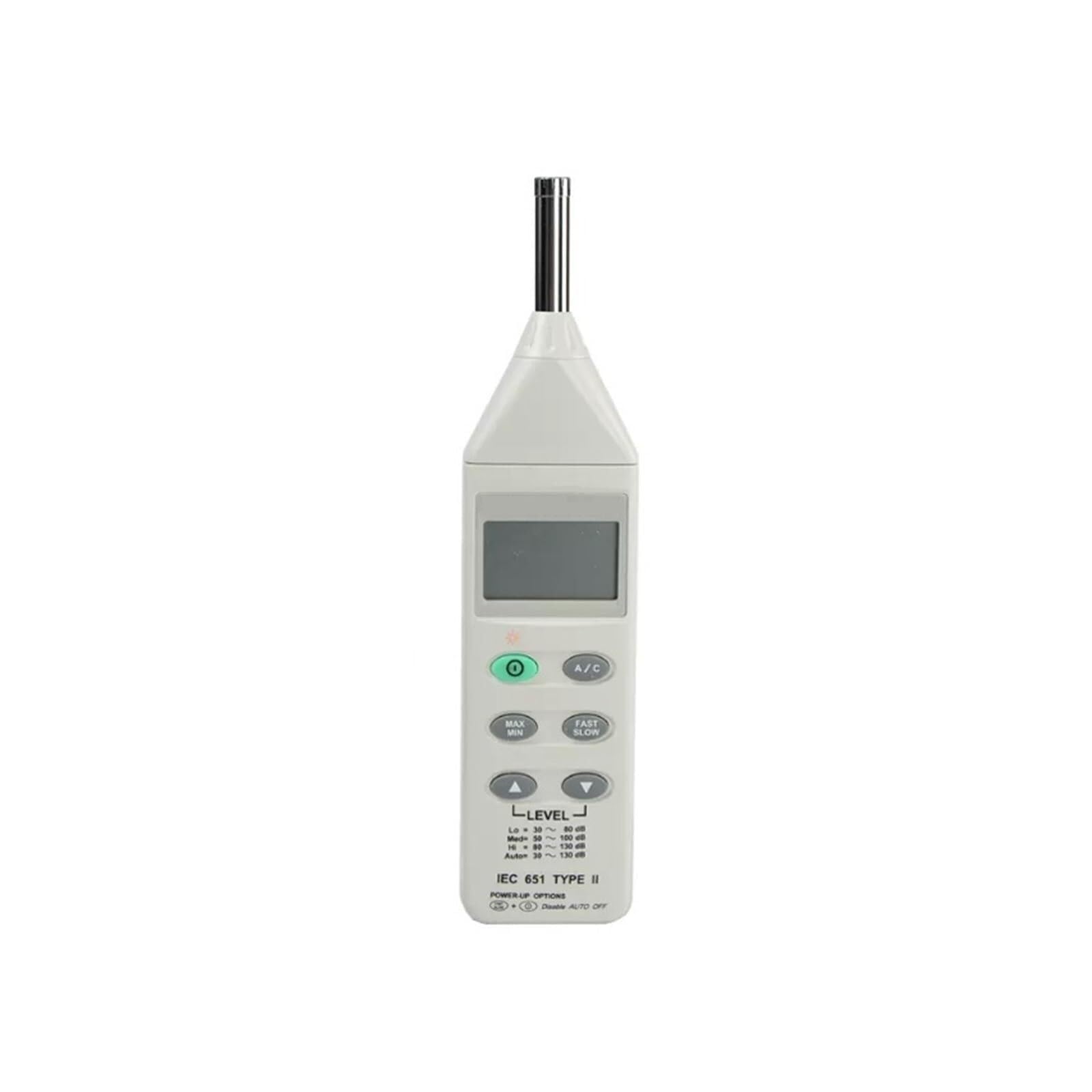 Decibel Meter, Noise Level Tester with Auto Power Off, 30-130dB Digital Sound Meter with LCD Display & AC/DC Output