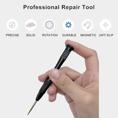 星型ドライバー0.8mm 五角 P2ドライバー S2鋼製 磁性あり 上部360°回転 5溝ドライバー iPhoneスマホ分解キット パネル分解 交換 コンパクトな特殊ネジ用の極細星形ドライバー 5枚目