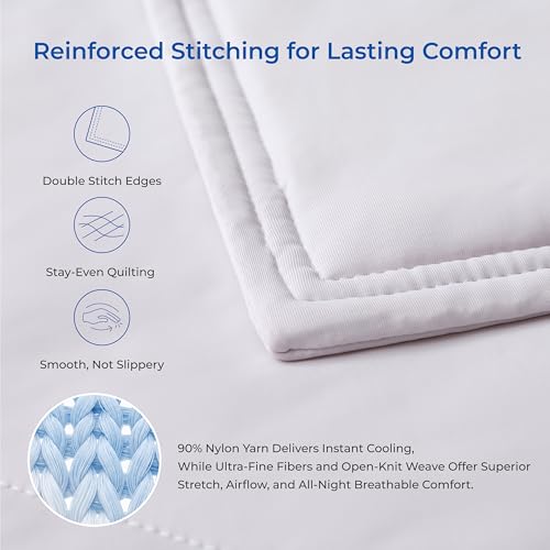 Image of EGOHOME Pure Cooling Comforter Twin, Cooling Blanket for Hot Sleepers, SGS-Tested Q-Max >0.45 with Naia Acetate Fill, Breathable Lightweight All-Season Bedding for Night Sweats, 68 inchx90 inch, Gray | SGS Certified, 68 inchx90 inch Twin Size, Naia Acetate Moisture-Wicking Fill, Night Sweats Relief, Lightweight All-Season Bedding