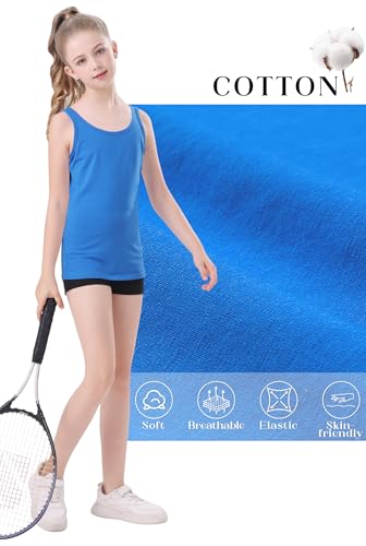 Image of QBK 2T-13Years Girls Tank Tops Cotton Dance Basic Sleeveless Undershirts