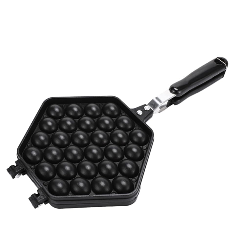 CTRLZS 1 Piece Egg Bubble Cake Baking Pan Mold Eggettes Iron Aluminum Hongkong Waffle Pan Mould Non-Stick Coating DIY Muffins Plate Black