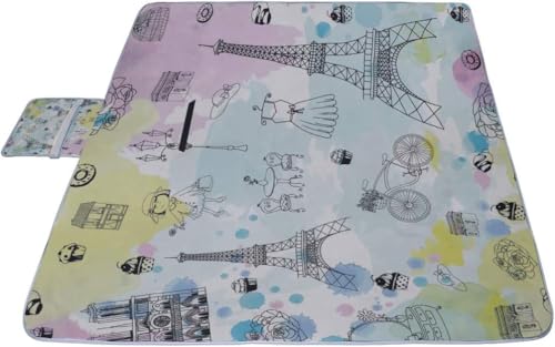 レジャーシート パリの建築 ピクニック 折りたたみ 撥水 アウトドア クッション マット コンパクト 花見 運動会 キャンプ 遠足 花火大会 ヨガ 座布団 厚手 大判 145x150cm 持ち運び便利