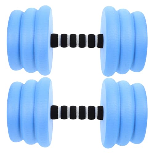 Haltères aquatiques flottants Healvian en mousse Eva bleu filetée pour aquagym