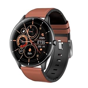 Langbbo Wasserdichter Fitness-Tracker, kompatibel mit Android und iOS, Blutsauerstoff-Erkennung, Smartwatch GPS, Braun Q21, one Size