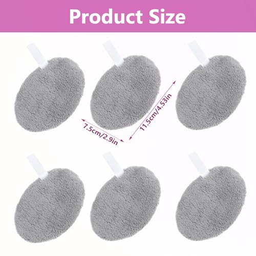 LOPHE Discos Desmaquillantes Reutilizables, Almohadillas Desmaquillantes Lavable, 6 Unidades + Bolsa De Lavandería, Natural Fiber, Doble Cara Suave, Limpieza Facial Para Todo Tipo De Piel,Ovalado-Gris - imagen 2