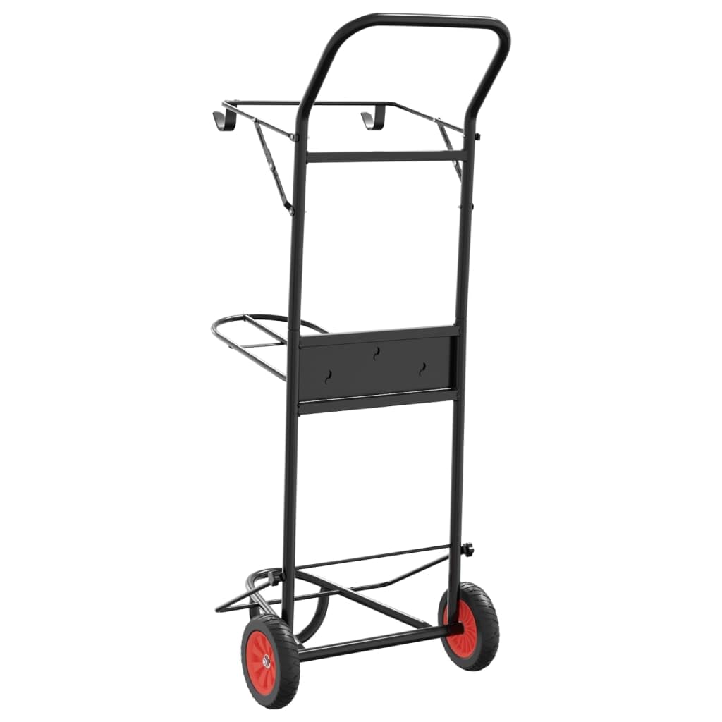 INLIFE Carrito de Silla de Montar Plegable Acero Negro Deportes,Actividades al Aire Libre,Equitación,Accesorios para riendas de Caballos Negro 9.45kg