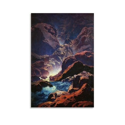 Póster de Maxfield Parrish Moonlight en lienzo decorativo de 40x60 cm para salón