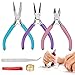 Produktbild HAOMEEDUO Schmuckzangen Set Zangenset Schmuck Rundzange Schmuckherstellung Spitzzange Klein Drahtschneider Zange Schmuck Zange Set mit Sprungringöffner Pinzette Schneidermaßband für Schmuckreparatur