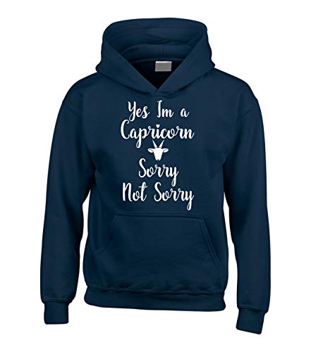 Sweat à capuche enfant bleu Capricorne pour l'école et le sport