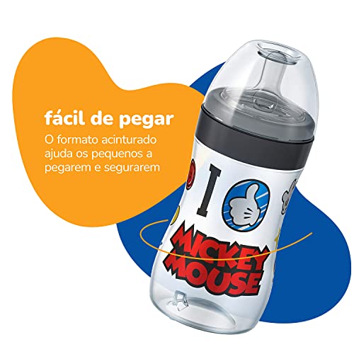 Mamadeira Super Evolution Disney Silicone - Lillo, Preto, 300 ml