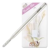 PANA 3/32' Carbide Cuticle Nail Drill Bit for Cuticle Cleaning, Dead Skin Removal, Gel Polish & Acrylic Removal, Under Nail Cleaner, Nail Salon, Manicure Tools (Round Bit - Silver, Medium)